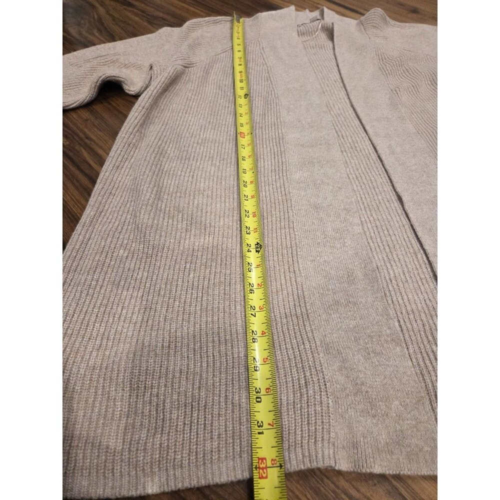 LOFT Plus Size 24/26 Beige Ribbed Open Front Long Cardigan Sweater - Picture 5 of 5